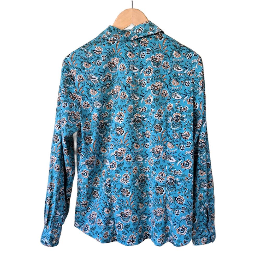 Pendleton Snap Front Western Top Medium Blue Brow… - image 8